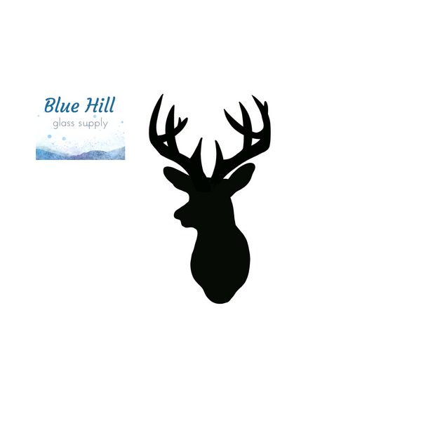 Deer Bust Fusible Glass Precut - 96 COE - 90 COE - For fused glass - Stained Glass - Mosaic Art - Glass Art Supplies