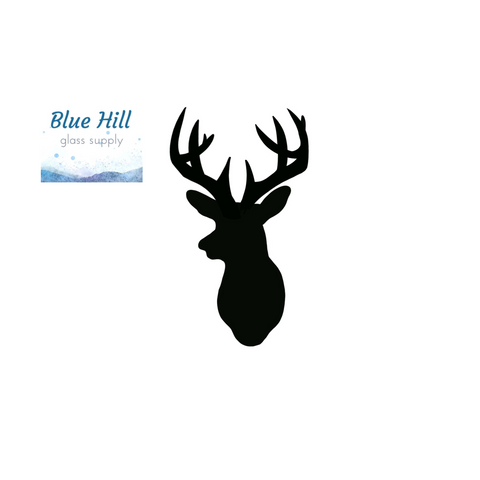 Deer Bust Fusible Glass Precut - 96 COE - 90 COE - For fused glass - Stained Glass - Mosaic Art - Glass Art Supplies