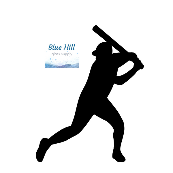 Baseball Player Precut Glass Shape - People Glass Precut - Sport - For Mosaics - Fusible - 90 COE - 96 COE - Stained glass - baseball bat