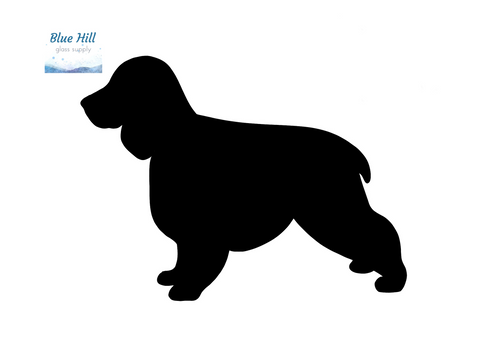 English Cocker Spaniel Dog Fusible Glass Precut - 96 COE - 90 COE - For fused glass - Stained Glass - Mosaic Art - Glass Art Supplies