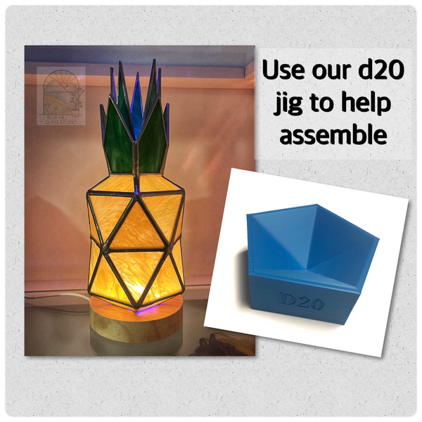 Pineapple 3D Stained Glass Pattern PDF - Digital Download Glass Pattern - Intermediate to Advanced Pattern