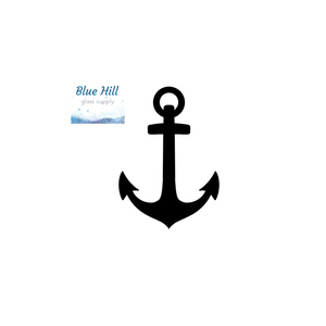 Anchor Fusible Glass Precut - 96 COE Oceanside - 90 COE Bullseye Glass - For fused glass - Stained Glass - Mosaic Art -Beach Precut - Naval