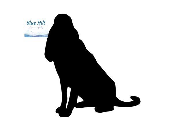 Blood Hound Sitting or Standing Dog Fusible Glass Precut - 96 COE - 90 COE - For fused glass - Stained Glass - Mosaic Art - Glass Art Supplies