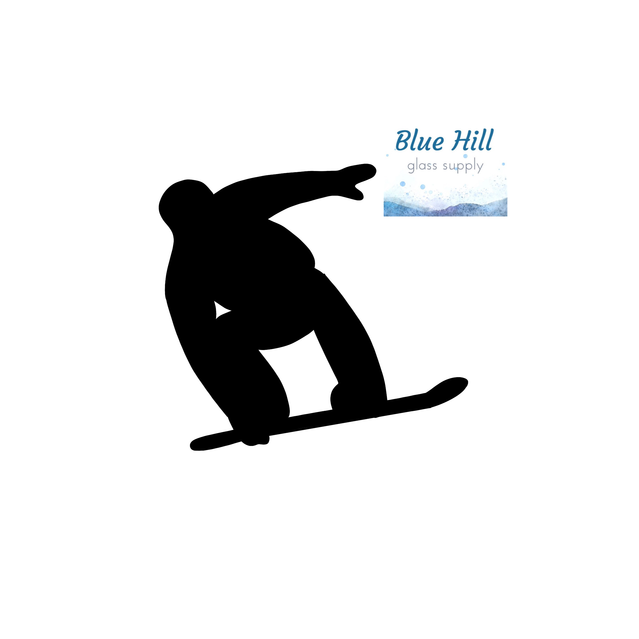 Snowboarder Precut Glass Shape - People Glass Precut - Sport - Winter Sport - For Mosaics - Fusible - 90 COE - 96 COE - Stained glass