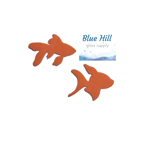 Goldfish Fusible Glass Precut - 96 COE - 90 COE - For fused glass - Stained Glass - Mosaic Art - Art Supplies - Aquarium Scene - Ocean