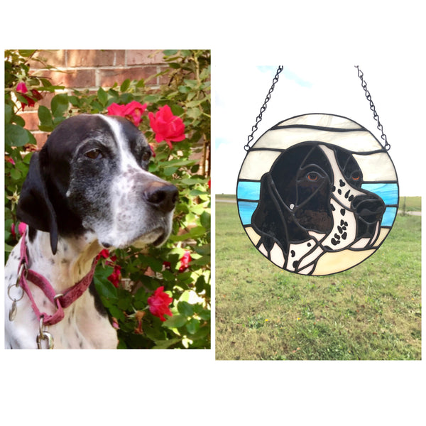 Custom Stained Glass Pet Portrait- 4 weeks production time