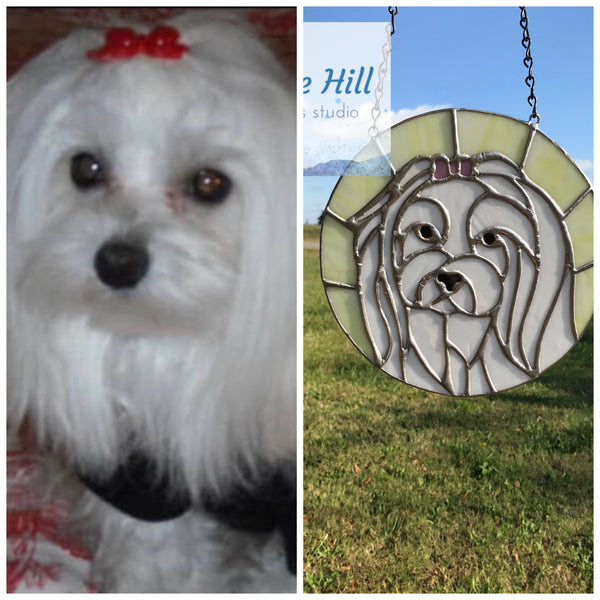 Custom Stained Glass Pet Portrait- 4 weeks production time