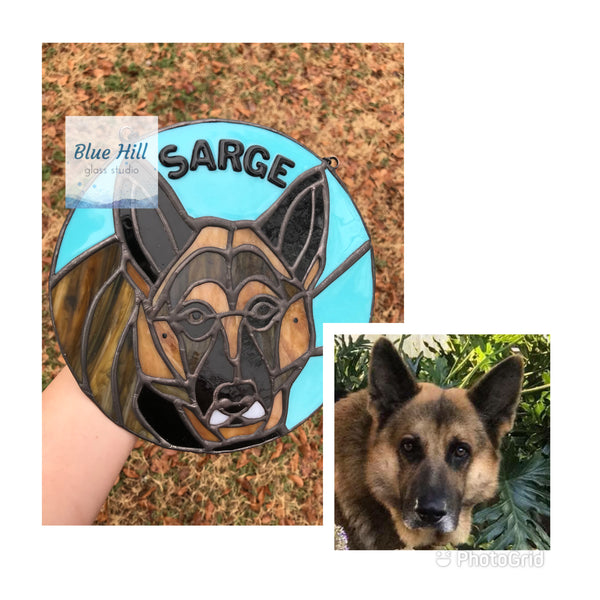 Custom Stained Glass Pet Portrait- 4 weeks production time