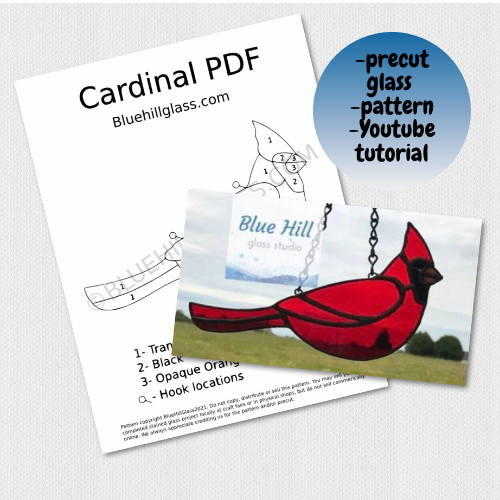 Cardinal Precut Stained Glass Making Kit - Includes Glass, Pattern, Tutorial and Materials List