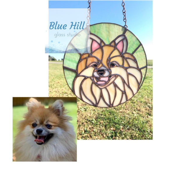 Custom Stained Glass Pet Portrait- 4 weeks production time