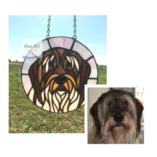 Custom Stained Glass Pet Portrait- 4 weeks production time