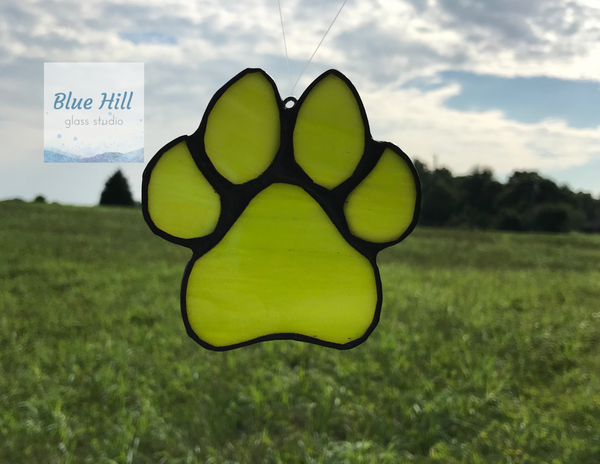 Stained Glass Pet Paw in Multiple Colors - Pet Loss Gift