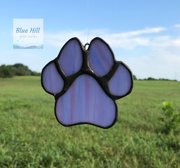 Stained Glass Pet Paw in Multiple Colors - Pet Loss Gift