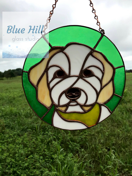 Custom Stained Glass Pet Portrait- 4 weeks production time