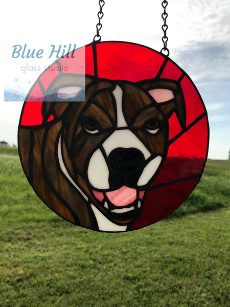 Custom Stained Glass Pet Portrait- 4 weeks production time