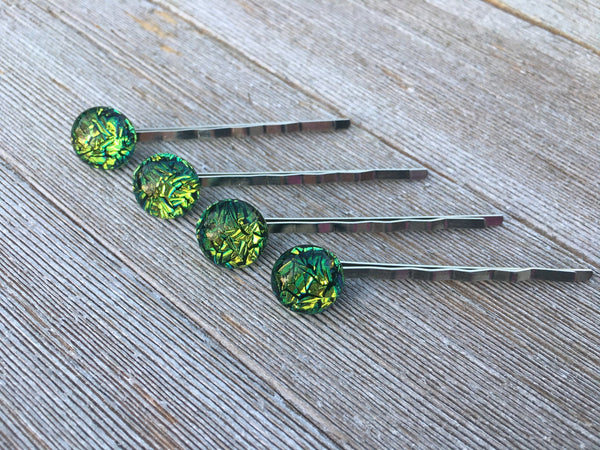 Dichroic Glass Hairpins , Multiple Colors