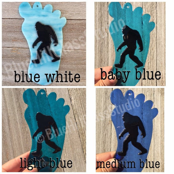 Bigfoot Fused Glass Sun Catchers in Multiple Colors - Sasquatch Window Hanging - Ornament