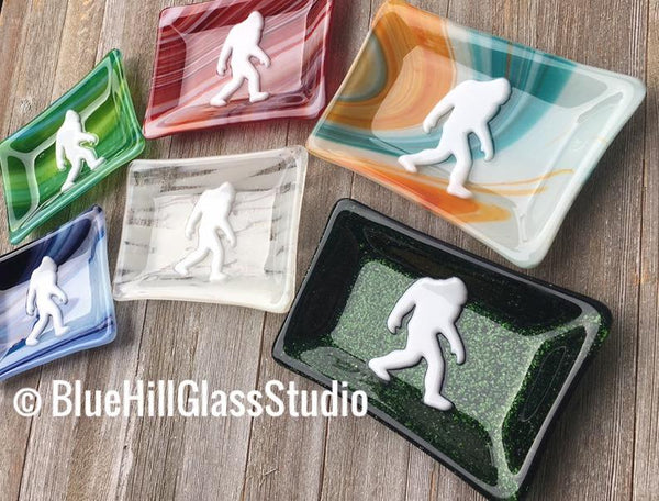 Bigfoot Fused Glass Soap / Trinket Dish - Sasquatch