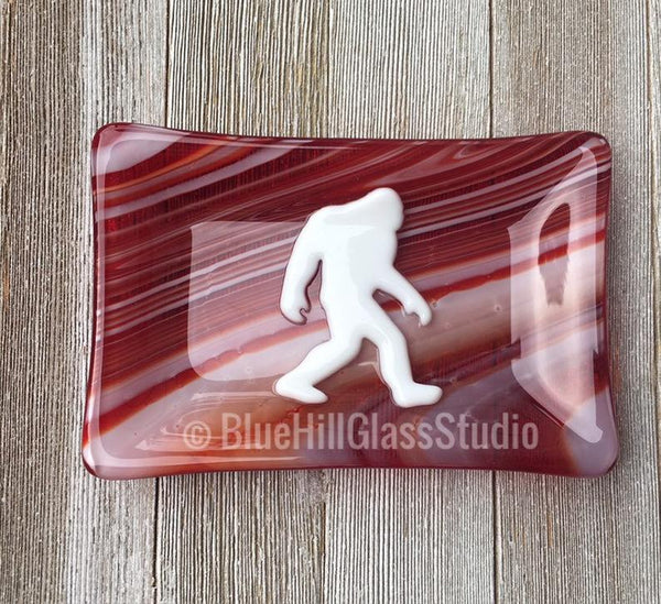 Bigfoot Fused Glass Soap / Trinket Dish - Sasquatch