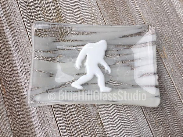 Bigfoot Fused Glass Soap / Trinket Dish - Sasquatch