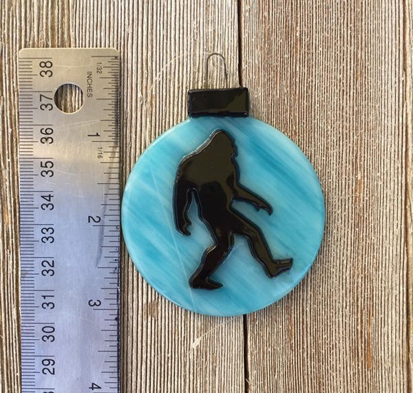 Bigfoot Fused Glass Ornament in Multiple Colors - Sasquatch Christmas Ornament