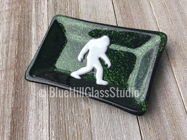 Bigfoot Fused Glass Soap / Trinket Dish - Sasquatch