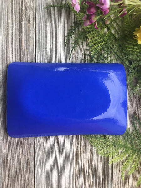 North Carolina Blue & White Fused Glass Soap / Trinket Dish , For jewelry , sponges , candles , keys , ring dish , gift for her , heart dish