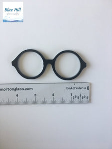 Eye Glasses Fusible Glass Precut - 96 COE - 90 COE - For fused glass - Stained Glass - Mosaic Art - Round Black