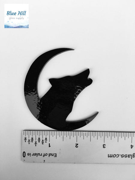 Wolf Crescent Moon Fusible Glass Precut - 96 COE - 90 COE - For fused glass - Stained Glass - Mosaic Art - Glass Art Supplies