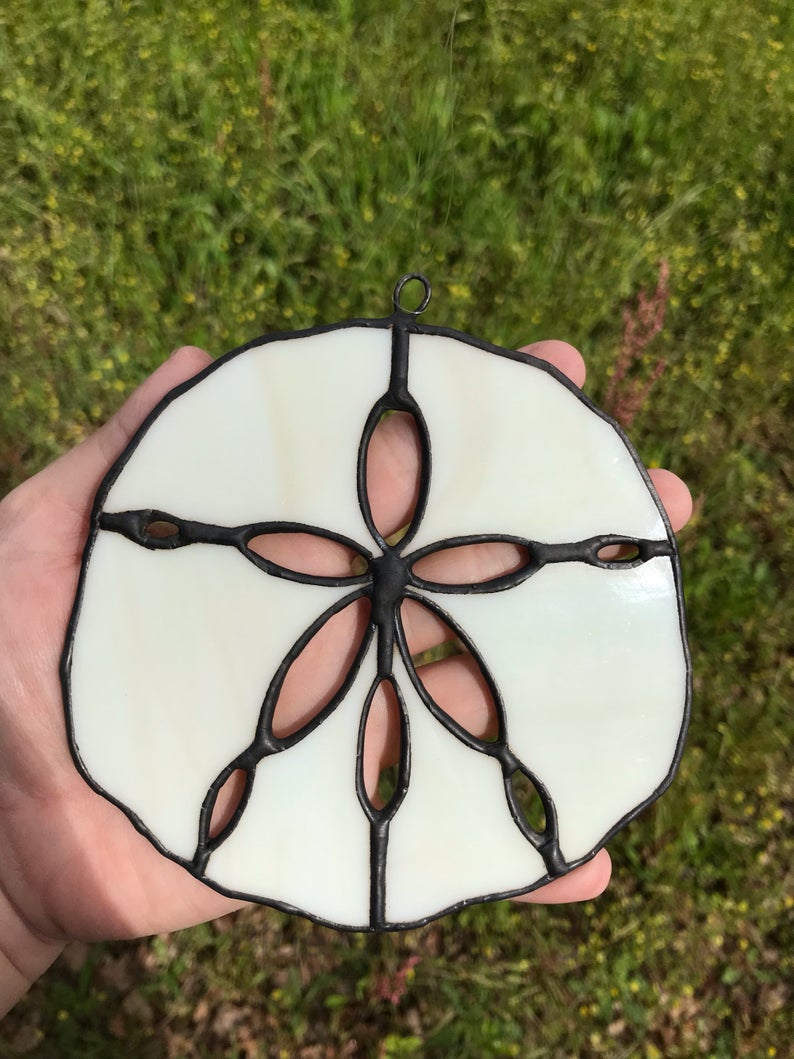 Blue Hill Glass Sand Dollar Stained Glass Sun Catcher - Thumbnail 2