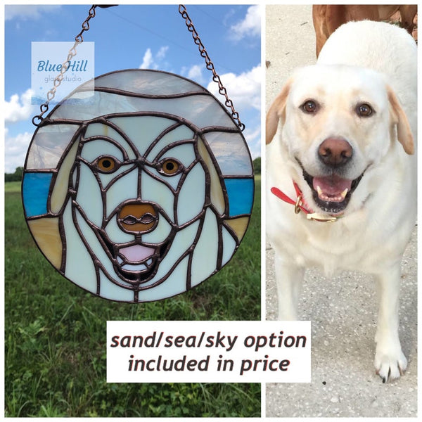 Custom Stained Glass Pet Portrait- 4 weeks production time