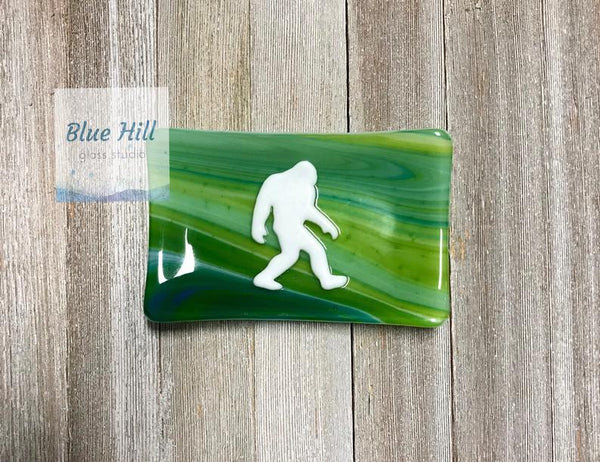 Bigfoot Fused Glass Soap / Trinket Dish - Sasquatch