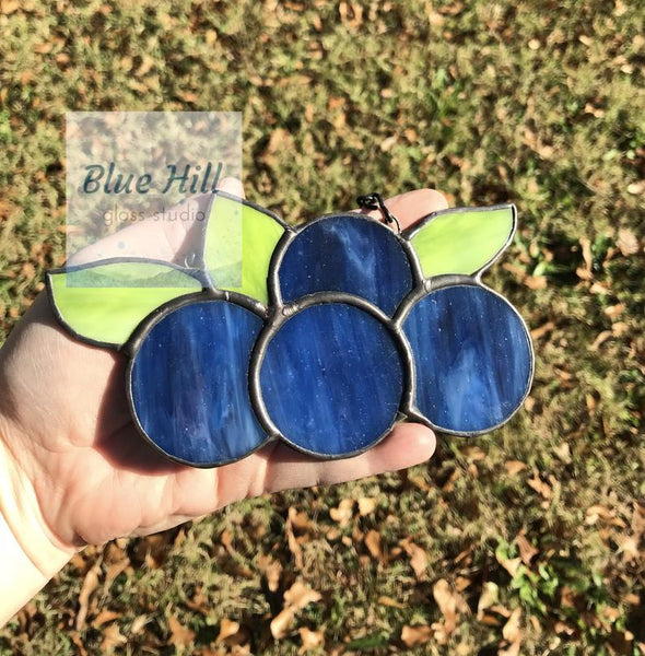 Blueberries Stained Glass Sun catcher - Fruit Series