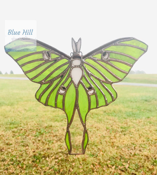 Luna Moth Stained Glass Suncatcher - Moth Wall Art