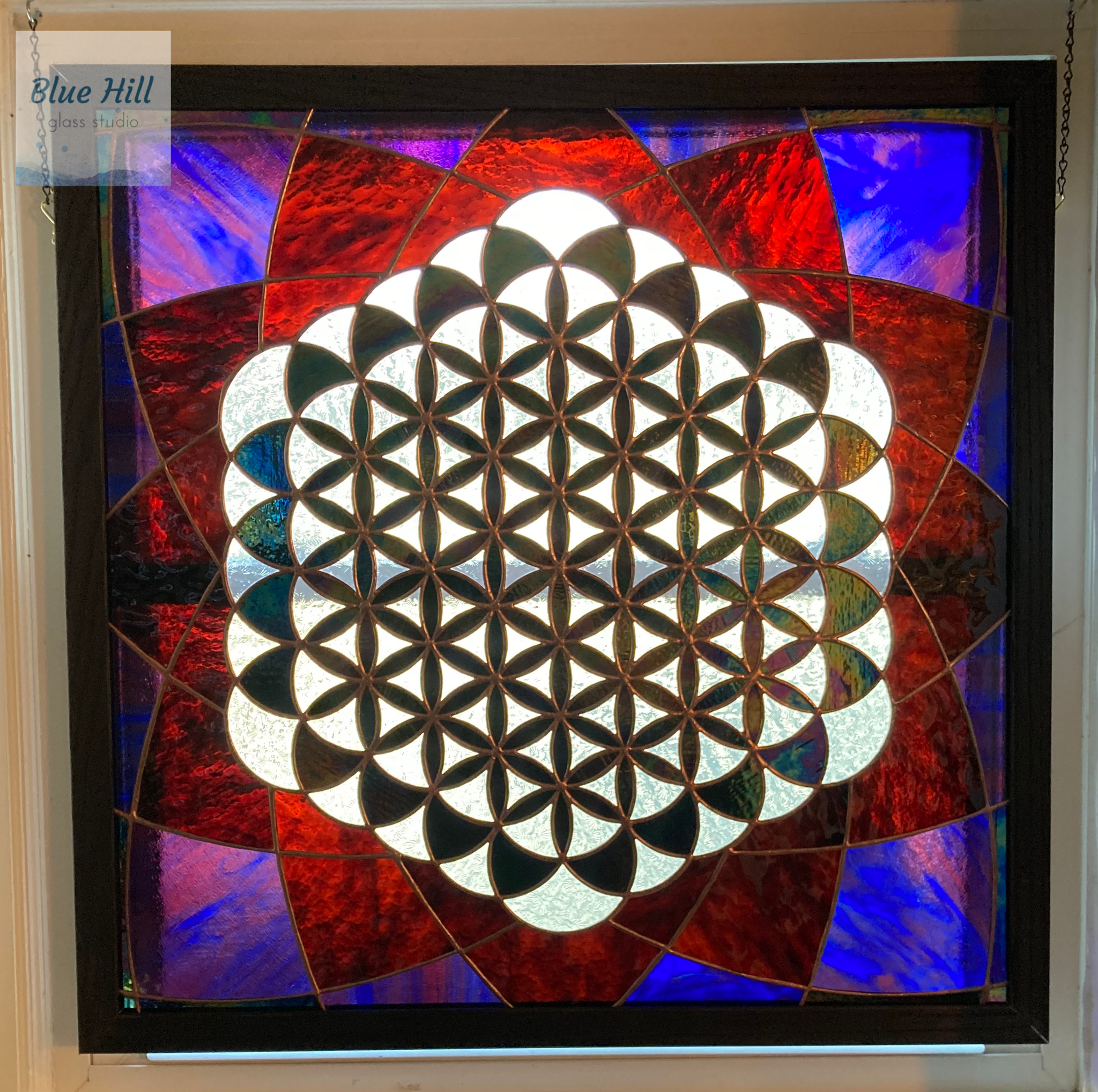 Flower of Life Stained Glass Panel