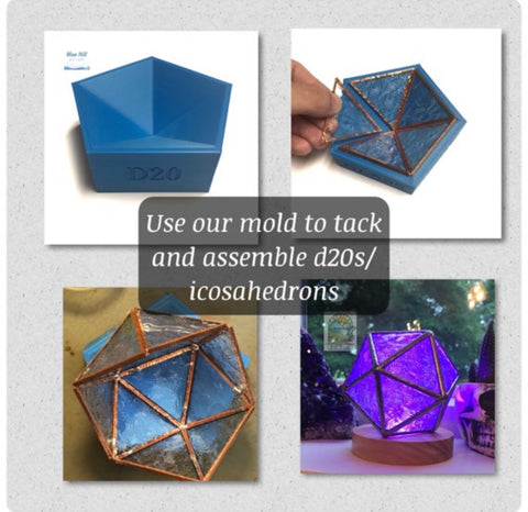 D20 Icosahedron MOLD for Stained Glass Making - Stained Glass Jig - Twenty Sided Shape Mold - Stained Glass Tools- Succulent/Flower Jig