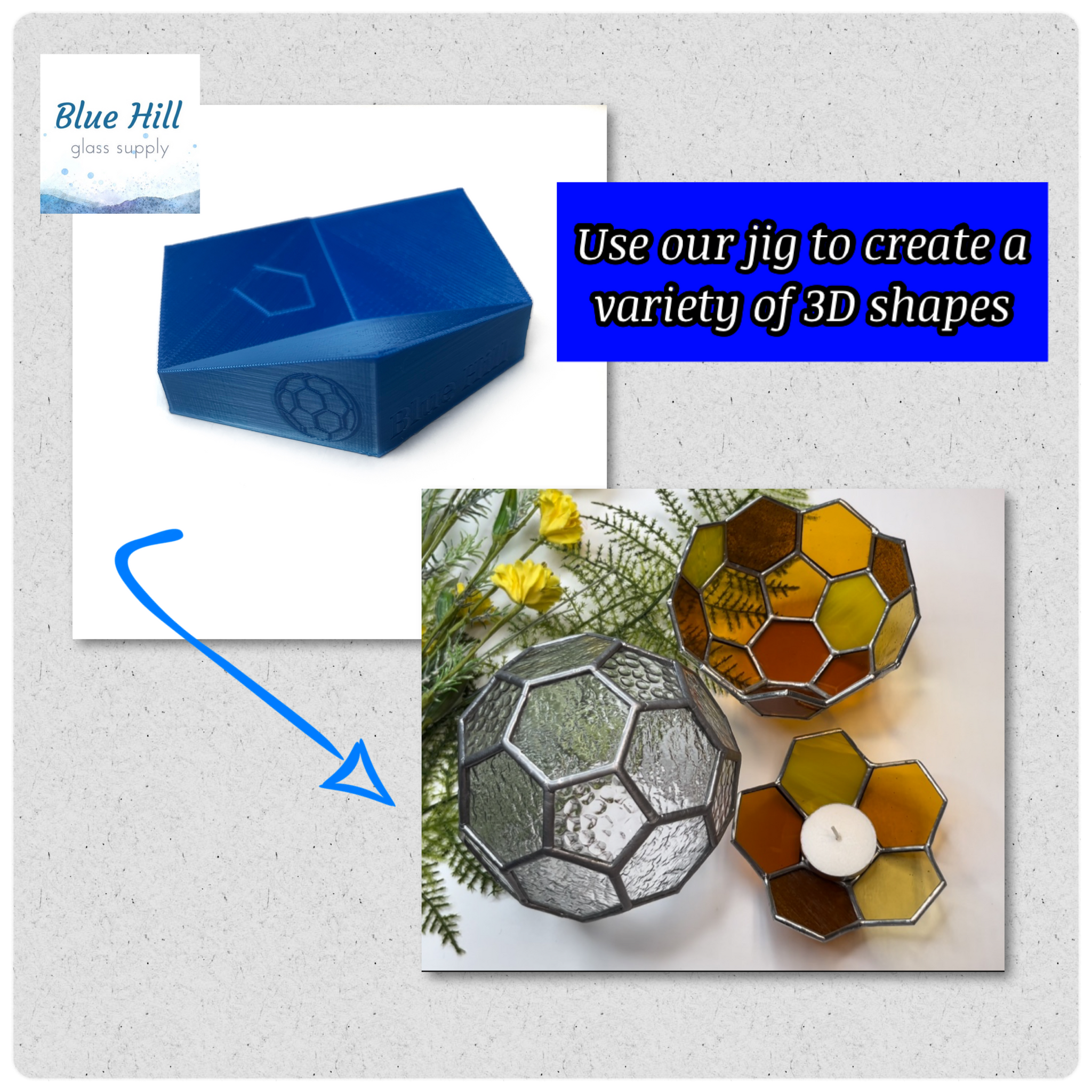 Truncated Icosahedron Mold / Jig for Stained Glass Making - Soccer Bal –  Blue Hill Glass