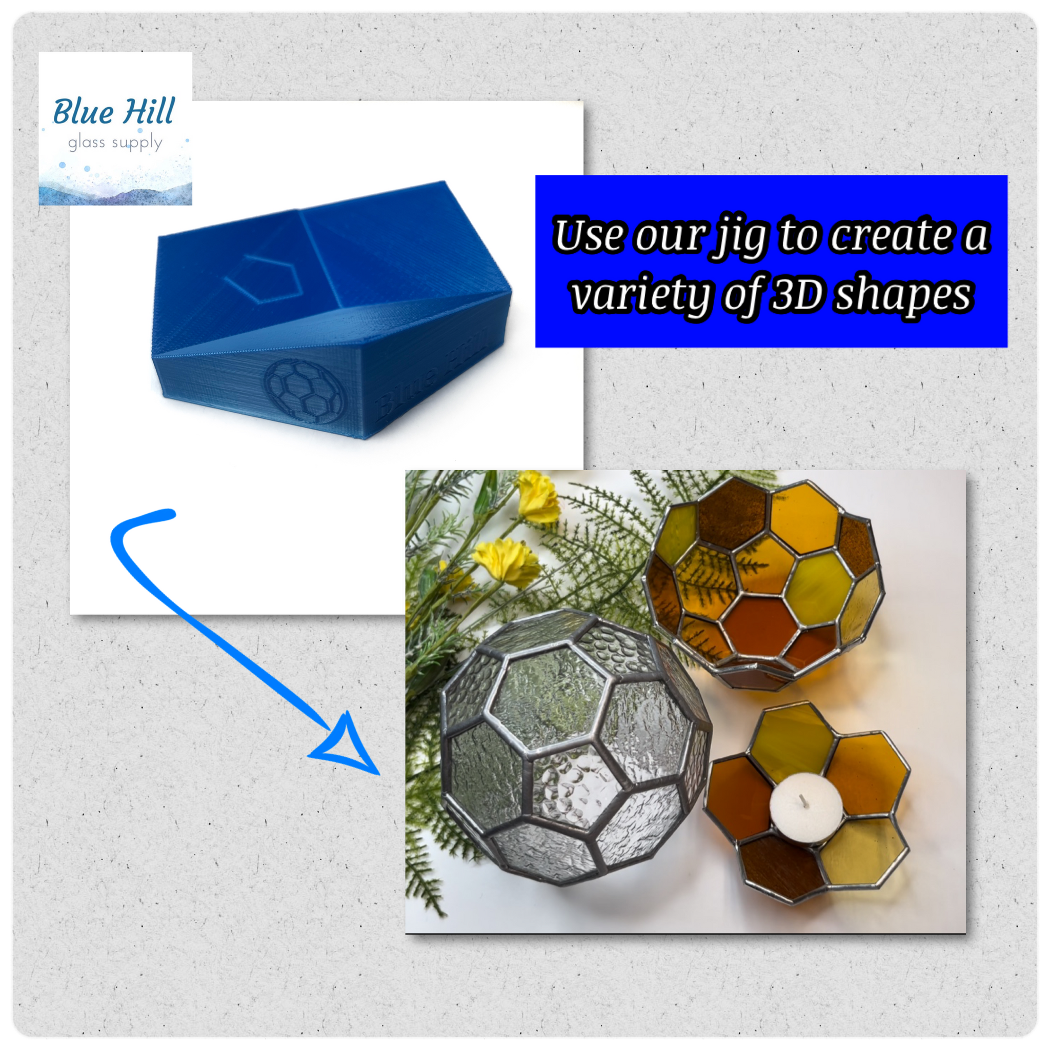 Truncated Icosahedron Mold / Jig for Stained Glass Making - Soccer