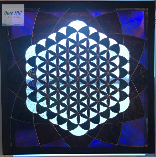 Flower of Life Stained Glass Panel