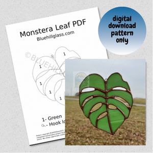 Monstera Leaf Stained Glass Pattern - DIGITAL DOWNLOAD
