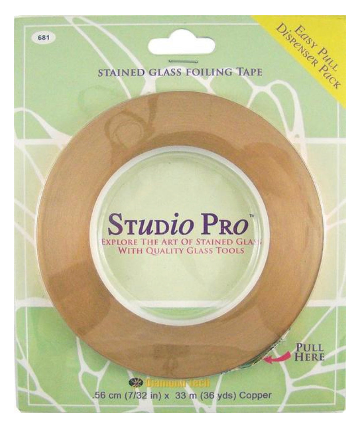 7/32” Copper Foil for Stained Glass - Copper Backed - Easy to Use Dispenser - Stained Glass Tools - Supplies - Copper Foil Method
