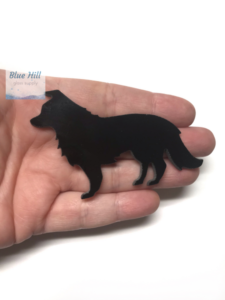Border Collie Dog Fusible Glass Precut - 96 COE - 90 COE - For fused glass - Stained Glass - Mosaic Art - Glass Art Supplies