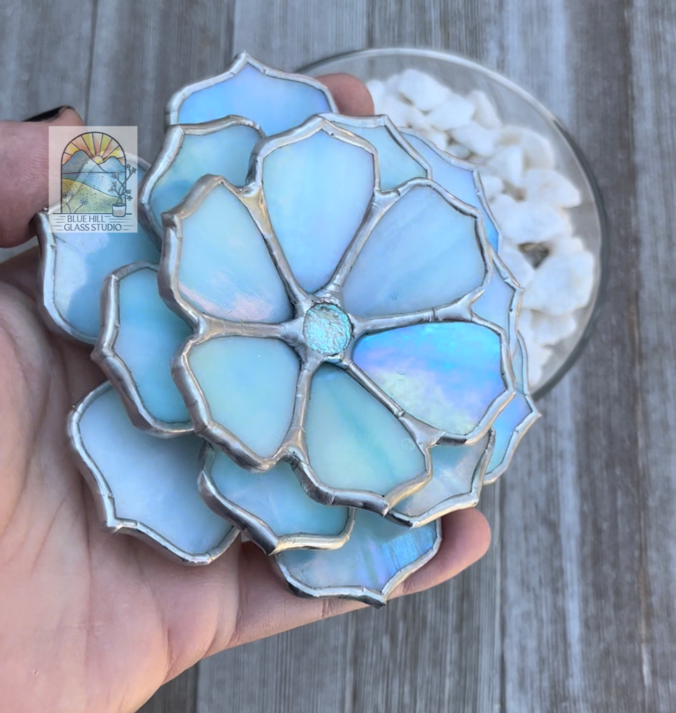 succulent ring dish Succulent ring holder – Blue Hill Glass