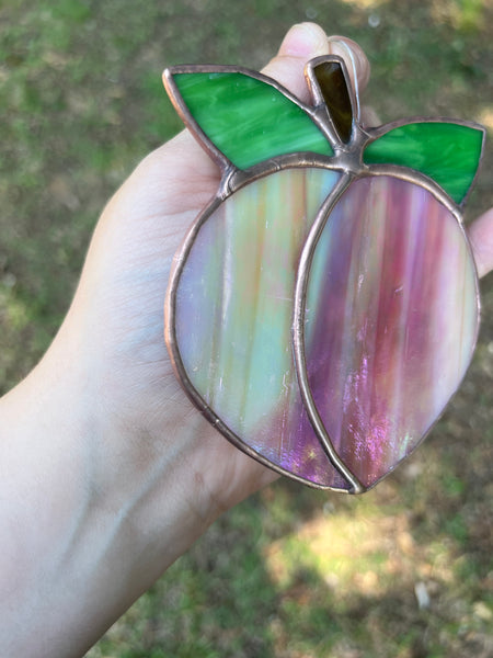 Peach Stained Glass Sun catcher - Fruit Series