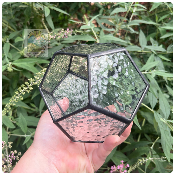 Dodecahedron Terrarium Stained Glass 3D Art