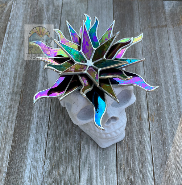 Rainbow Gothic Flower - optional Skull Pot - Succulent Home Decor