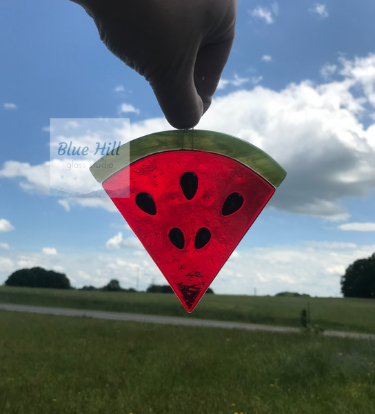 Watermelon Fused Glass Sun catcher - Fruit Series