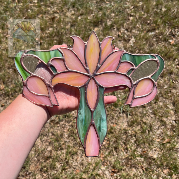 Blossoming Lotus Stained Glass Sun catcher - Flower Female Reproductive System