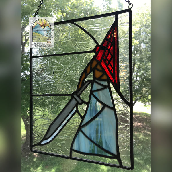 Pyramid Head Silent Hill Stained Glass Panel - Horror Movie Art - Video Game Fan Art