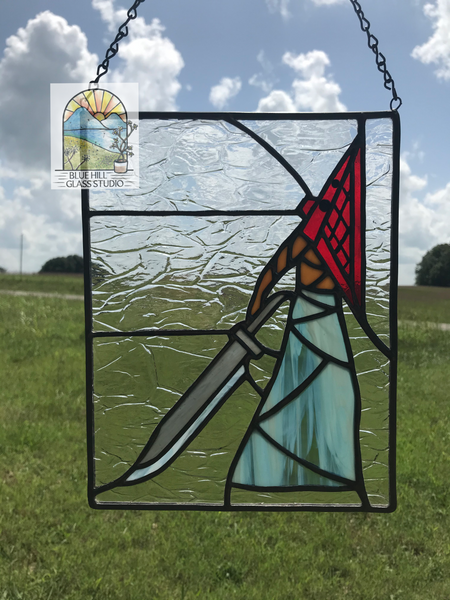 Pyramid Head Silent Hill Stained Glass Panel - Horror Movie Art - Video Game Fan Art